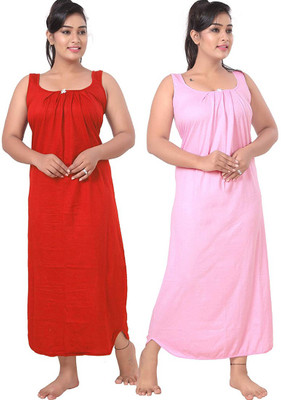 UNIQUE COLLECTONS Women Nighty(Red, Pink)