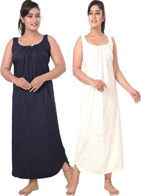 UNIQUE COLLECTONS Women Nighty(Dark Blue, White)