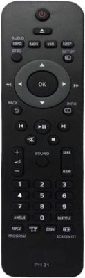 HopShop Compatible For Philips DVD Remote Controller 02 Philips DVD Remote Controller Compatible For Remote Controller(Black)