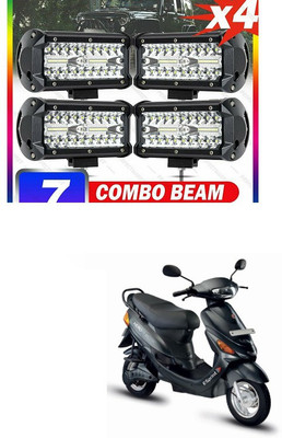 PECUNIA LED Light 7 Inch 120W Combo Led Light Bars Spot Flood Beam for Work Driving Offroad Boat Car Tractor Truck Light Flood (4pcs) IDX107 Headlight Car, Motorbike LED for Hero (12 V, 120 W)(Universal For Bike, Pack of 2)