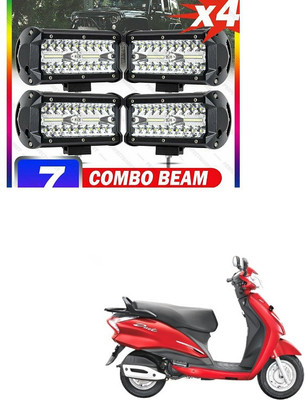 PECUNIA LED Light 7 Inch 120W Combo Led Light Bars Spot Flood Beam for Work Driving Offroad Boat Car Tractor Truck Light Flood (4pcs) IDX266 Headlight Car, Motorbike LED for Hero (12 V, 120 W)(Universal For Bike, Pack of 2)