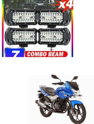 PECUNIA LED Light 7 Inch 120W Combo Led Light Bars Spot Flood Beam for Work Driving Offroad Boat Car Tractor Truck Light Flood (4pcs) IDX98 Headlight Car, Motorbike LED for Bajaj (12 V, 120 W)(Discover 150 S, Pack of 2)