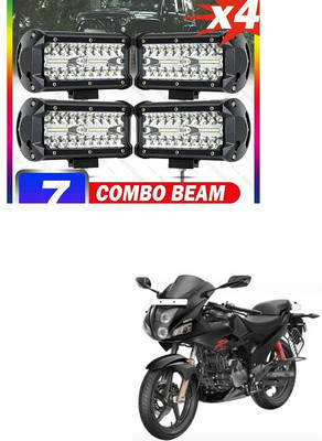 PECUNIA LED Light 7 Inch 120W Combo Led Light Bars Spot Flood Beam for Work Driving Offroad Boat Car Tractor Truck Light Flood (4pcs) IDX198 Headlight Car, Motorbike LED for Hero (12 V, 120 W)(Universal For Bike, Pack of 2)