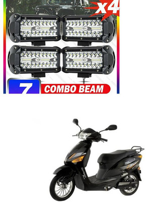 PECUNIA LED Light 7 Inch 120W Combo Led Light Bars Spot Flood Beam for Work Driving Offroad Boat Car Tractor Truck Light Flood (4pcs) IDX114 Headlight Car, Motorbike LED for Hero (12 V, 120 W)(Universal For Bike, Pack of 2)