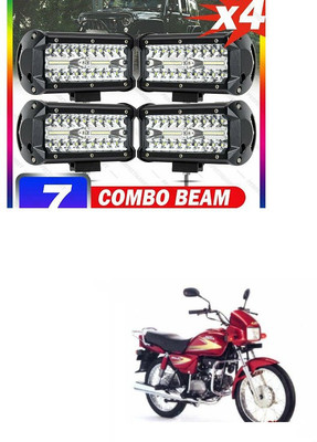PECUNIA LED Light 7 Inch 120W Combo Led Light Bars Spot Flood Beam for Work Driving Offroad Boat Car Tractor Truck Light Flood (4pcs) IDX352 Headlight Car, Motorbike LED for Hero (12 V, 120 W)(Splendor, Pack of 2)