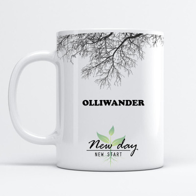 Beautum Olliwander Printed New Day New Start White Name Model No:NDNS015144 Ceramic Coffee Mug(350 ml)