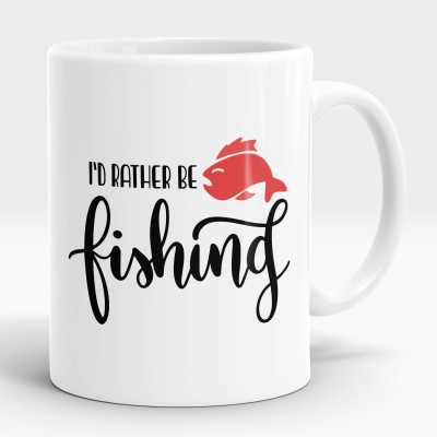 LASTWAVE I'D RATHER BE Fishing Fish Collection 11oz Ceramic Coffees Ceramic Coffee Mug(325 ml)