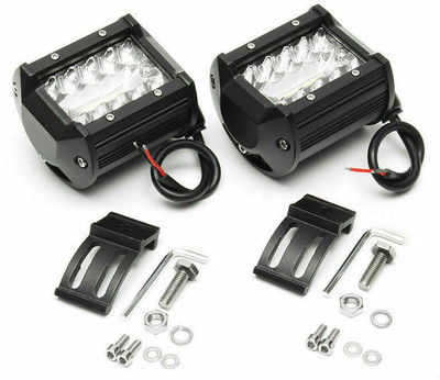 PECUNIA Triple Row LED Light Bar 4 inch Spot Flood Combo Beam LED Driving Lights Off Road Lighting LED Work Lights N450 Headlight Car, Motorbike LED for Suzuki (12 V, 54 W)(Universal For Bike, Pack of 2)