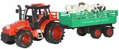 AR KIDS TOYS Farm Animal Tractor with Trolley for Kids  (Multicolor)