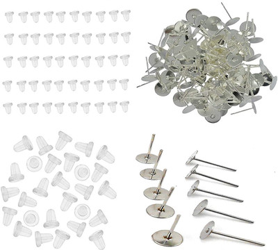 Shivarth Earring Making 100 Pieces & Backs Clear Rubber Earring Stoppers Bullet Clutch Earring Safety Backs Replacement for Earring Hooks Studs with a Clear Portable Box, 50 Pairs 100 Pieces
