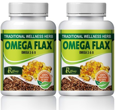 Riffway Omega Flax Herbal Capsule Improves Immunity Power & Heart Brain Health(Pack of 2)