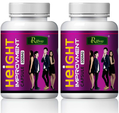 Riffway Height Improvement Support To Speed Up Grow Taller In All Ages(Pack of 2, 120 Capsules)