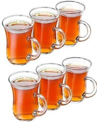 Joy2u Pack of 12 Glass TRANSPARENT TEA AND COFFEE CUP(Clear, Cup Set)