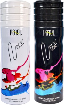 PATEL NECK+NECK BLACK Deodorant Spray  -  For Men & Women(300 ml, Pack of 2)