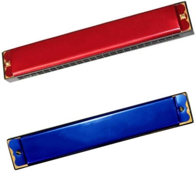 Stylin Blue & Red Color Mouth Organ With 48 holes (2Reeds)(Blue, Red)