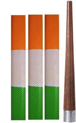 Y2M Pair of 3 Cricket Bat Tri Colour Grip (Tiranga Grip )+ One Wooden Cone Cricket Kit