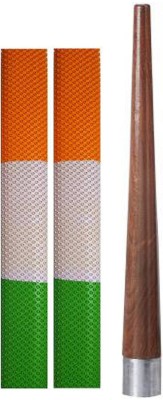 Y2M Pair of 2 Cricket Bat Tri Colour Grip (Tiranga Grip )+ One Wooden Cone Cricket Kit