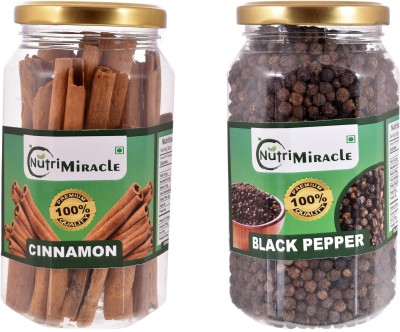 NUTRI MIRACLE cinnamon stick 100gm black pepper 250gm combo(2 x 175 g)