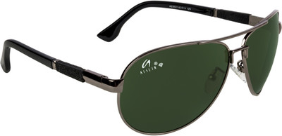 AISLIN Aviator, Wrap-around Sunglasses(For Men, Green)