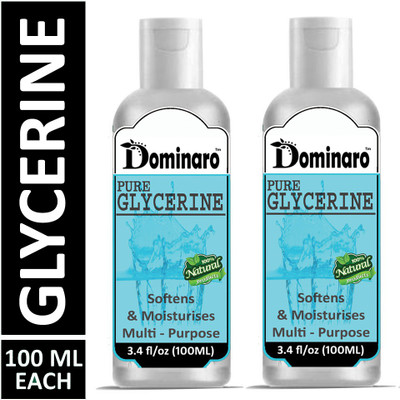 Dominaro Premium Glycerine - For Softens & Moisturises, Multi-Purpose 100 ML Pack Of 2 Bottle 200ml Face Wash(200 ml)