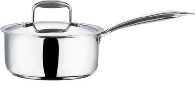 Vinod Platinum Triply Sauce Pan 14 cm diameter with Lid(Stainless Steel, Induction Bottom)