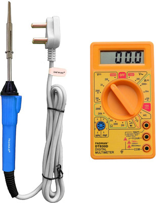 FADMAN Beginner Basic Soldering Iron Kit Pack-2 | Digital Multimeter| Soldering iron 25 W Simple(Flat Tip)