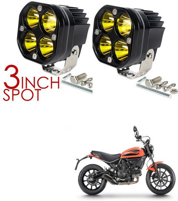 XZRTZ 4LED 40W Work Light Spot Lamp Car OffRoad 4X4 Driving LED BAR Fog Lamp ATV UTV YELLOW Q340 Headlight Car, Motorbike LED for Ducati (12 V, 80 W)(Universal For Bike, Pack of 2)