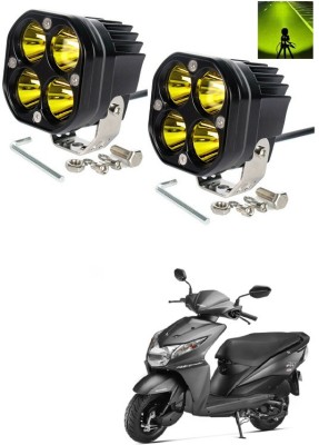 PECUNIA 4LED 40W Work Light Spot Lamp Car OffRoad 4X4 Driving LED BAR Fog Lamp ATV UTV YELLOW EX96 Headlight Car, Motorbike LED for Honda (12 V, 80 W)(Dio, Pack of 2)