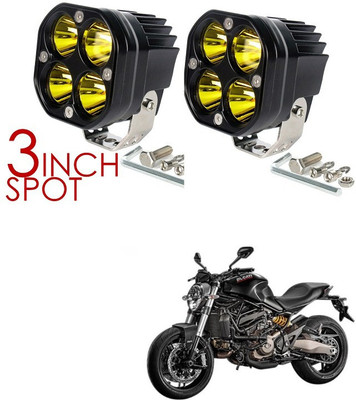 XZRTZ 4LED 40W Work Light Spot Lamp Car OffRoad 4X4 Driving LED BAR Fog Lamp ATV UTV YELLOW Q266 Headlight Car, Motorbike LED for Ducati (12 V, 80 W)(Universal For Bike, Pack of 2)