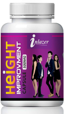 inlazer Height Improvement Medicine Increase the Length of Your Bone & Making You Taller(60 Capsules)