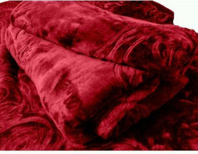 AUBORON Self Design Double Quilt for  Heavy Winter(Woollen Blend, Maroon)