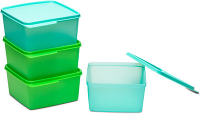 TUPPERWARE Plastic Fridge Container  - 1.2 L(Pack of 4, Green, Blue)