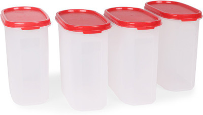 TUPPERWARE Polypropylene Grocery Container  - 1700 ml(Pack of 4, Red, White)