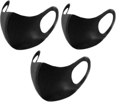 vien VIEN Breathable washable Face Mask Reusable Anti Pollution Face Mask Anti Pollution Mask 3 Piece Water Resistant, Reusable, Washable(Black, Free Size, Pack of 3)
