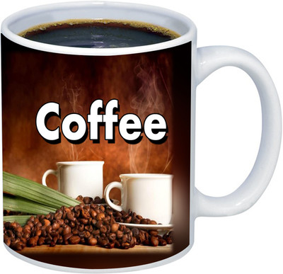 ADITI Designs Coffe_3 background designer theme Ceramic Coffee Mug(350 ml)