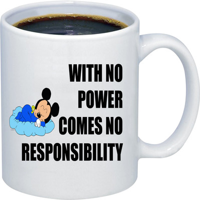 ADITI Designs Lazy Cartoon character on transparent background theme Ceramic Coffee Mug(350 ml)