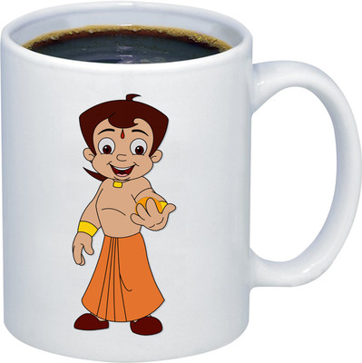 ADITI Designs Chhota Bhim on transparent background theme Ceramic Coffee Mug(350 ml)