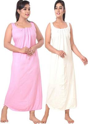 UNIQUE COLLECTONS Women Nighty(Pink, White)