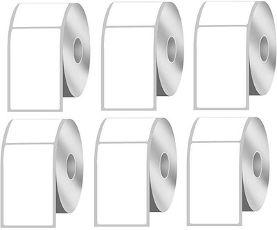 youtech 40MMX60MM (1.57inch X2.36inch) Barcode Label Thermal Paper Label Stickers (White) 1ROLL 1000 LABELS set of 6 Roll Self Adhesive Paper Label(White)