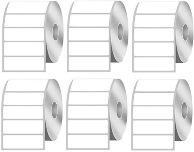 youlogic 60MMX20MM (2.36inch X0.79inch) Barcode Label Thermal Paper Label Stickers (White) 1ROLL 1000 LABELS set of 6 Roll thermal Paper Label(White)