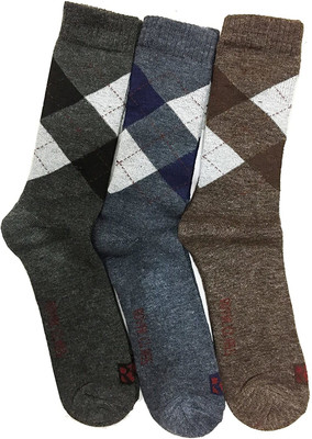 FOXSTON Men Solid Mid-Calf/Crew(Pack of 3)