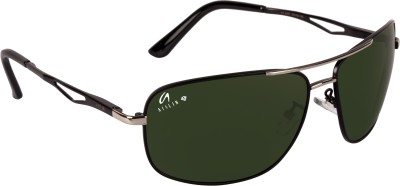 AISLIN Rectangular, Aviator Sunglasses(For Men & Women, Green)