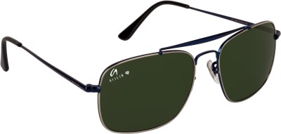 AISLIN Oval, Aviator Sunglasses(For Men & Women, Green)