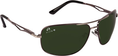 AISLIN Rectangular, Aviator Sunglasses(For Men & Women, Green)