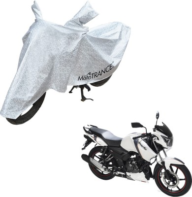 MOTOTRANCE Two Wheeler Cover for TVS(Apache RTR 160, Silver)