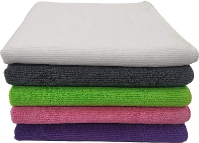 SOFTSPUN Microfiber Cloth - 5 pcs - 40x40 cms - 340 GSM Multicolor Dry Microfiber Cleaning Cloth(5 Units)