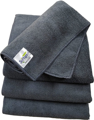 SOFTSPUN Microfiber Vehicle Washing  Cloth(Pack Of 4, 340 GSM)