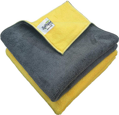 SOFTSPUN Microfiber Vehicle Washing  Cloth(Pack Of 2, 900 GSM)