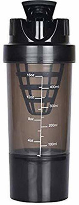 SWISS WONDER 500 ml Tritan Shaker(Pack of 1, Black)