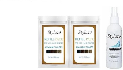 Stylazo 2 Hair Fiber 25 gm Natural Black +Hair Spray 115 ml(25 g)